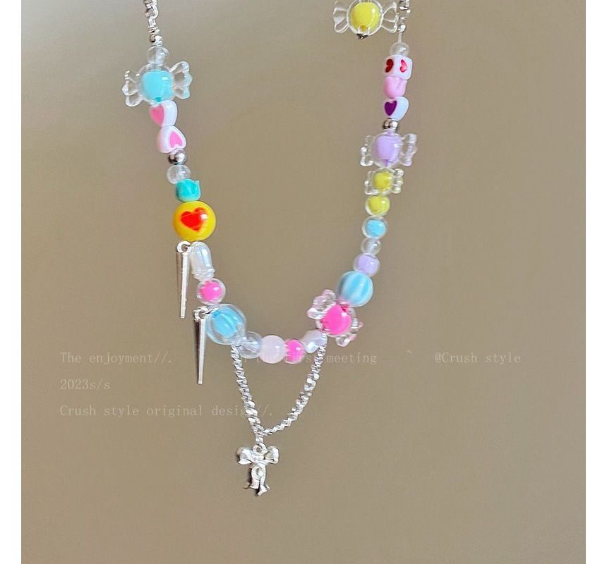 Beaded Bow Necklace