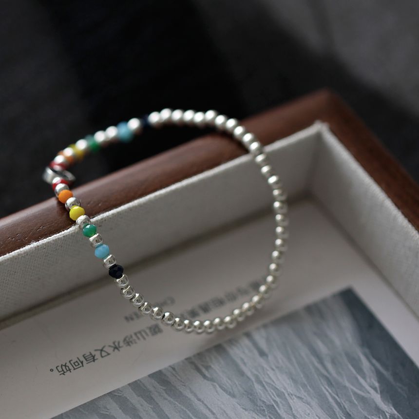 Smiley Sterling Face Silver Rainbow Bracelet