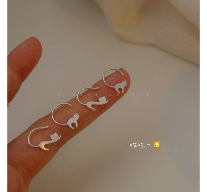 Earring Cat Silver Sterling