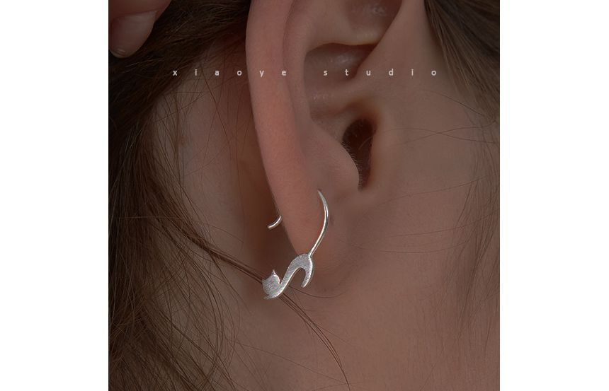 Earring Cat Silver Sterling