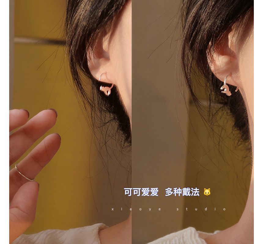 Earring Cat Silver Sterling