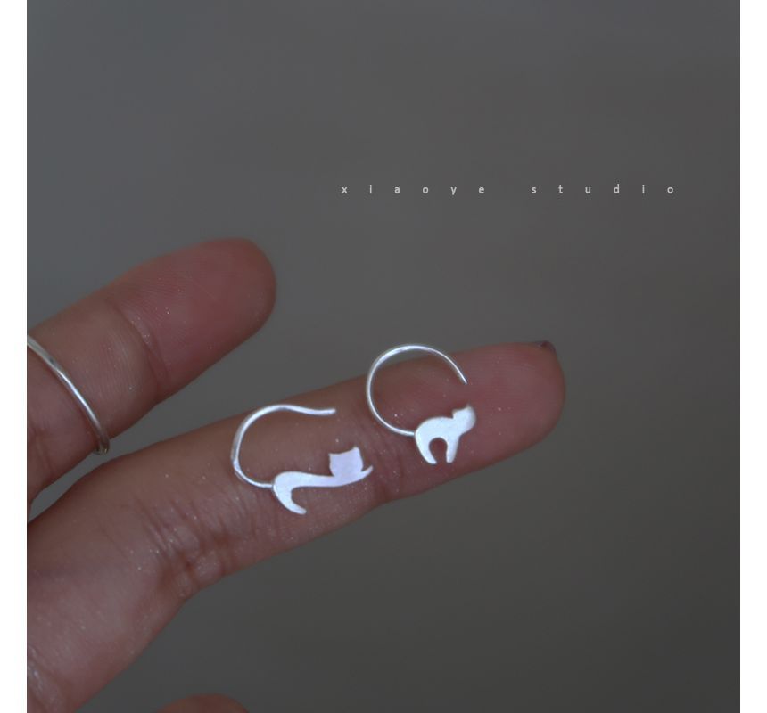 Earring Cat Silver Sterling