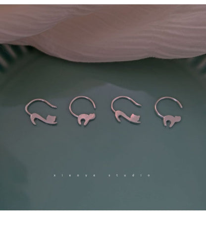 Earring Cat Silver Sterling