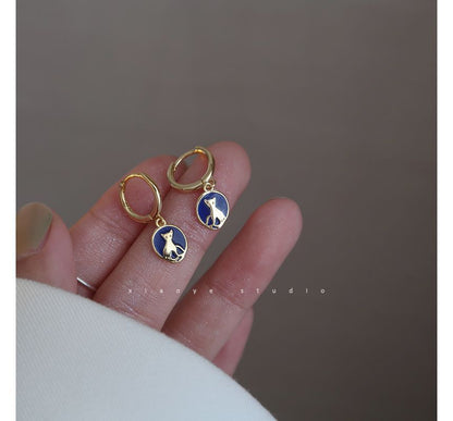 Cat Earring Dangle Sterling Silver