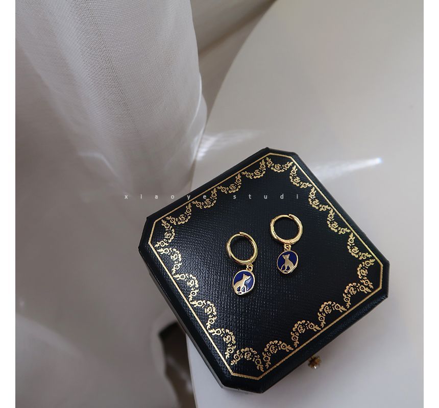 Cat Earring Dangle Sterling Silver