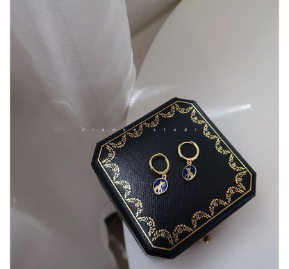 Cat Earring Dangle Sterling Silver