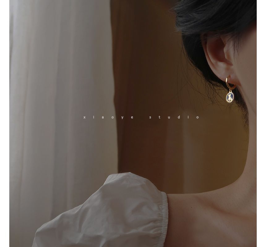 Cat Earring Dangle Sterling Silver