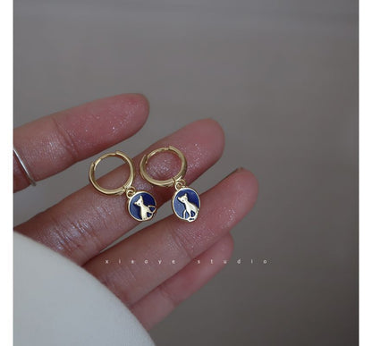 Cat Earring Dangle Sterling Silver