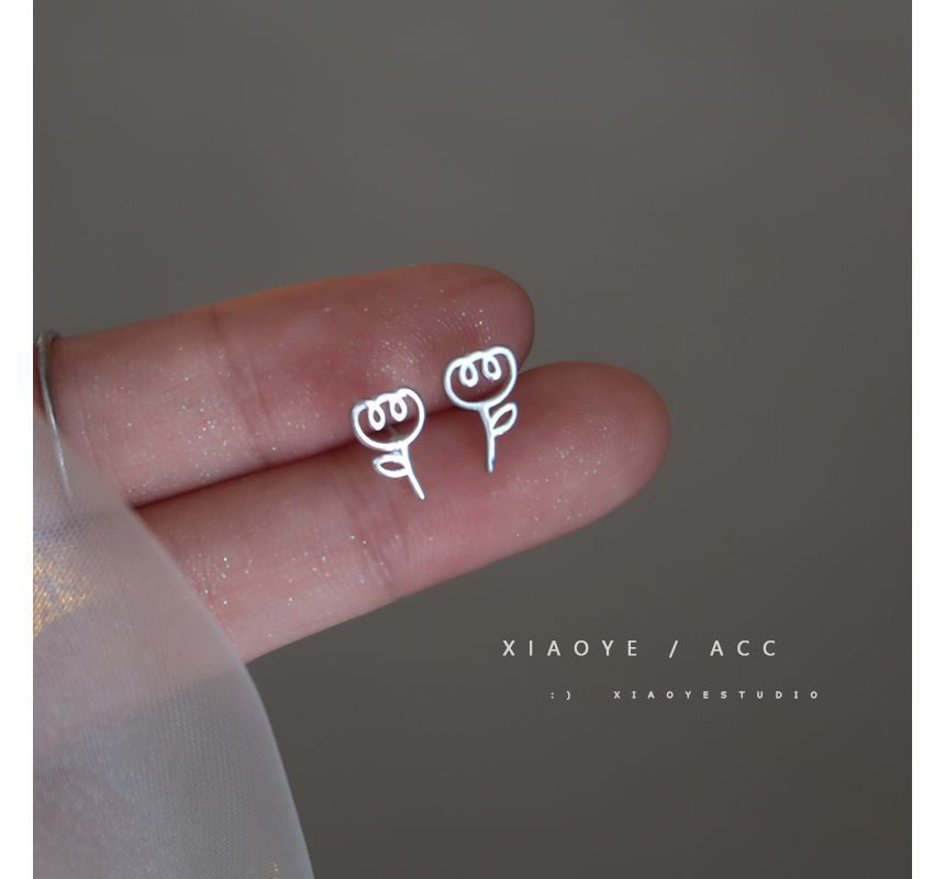 Earring Floral Sterling Silver