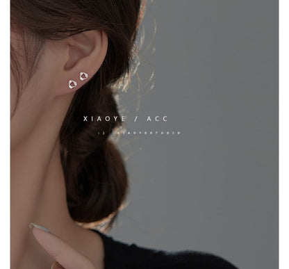 Silver Twisted Sterling Triangle Earring