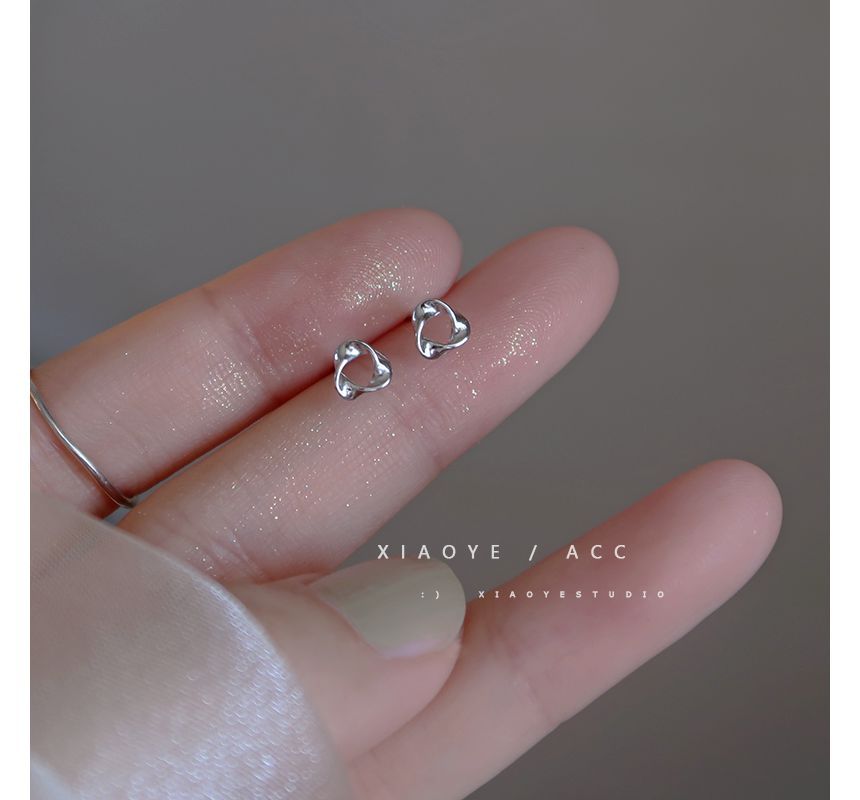 Silver Twisted Sterling Triangle Earring