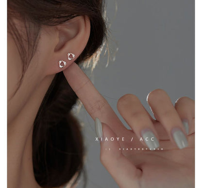 Silver Twisted Sterling Triangle Earring