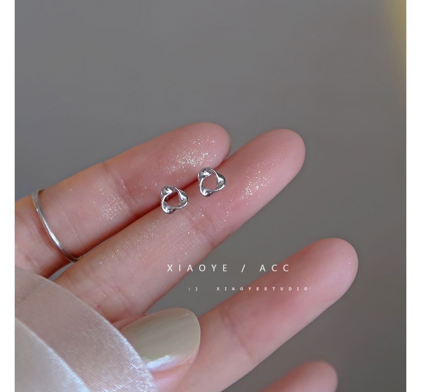 Silver Twisted Sterling Triangle Earring