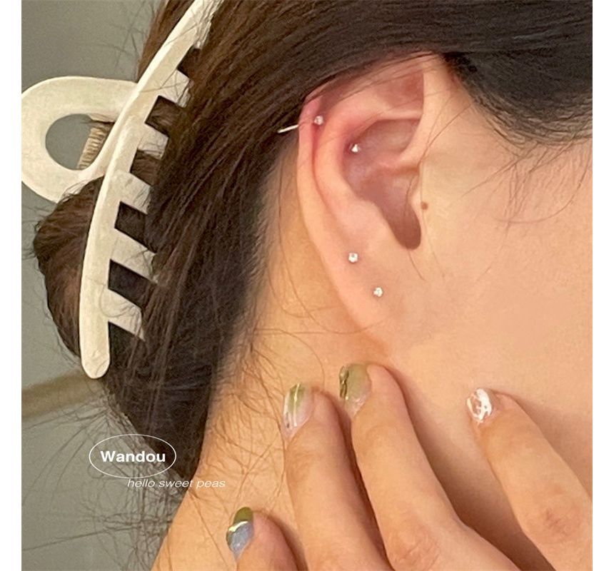 Earring 2 Set: Rhinestone Pair Stud Alloy