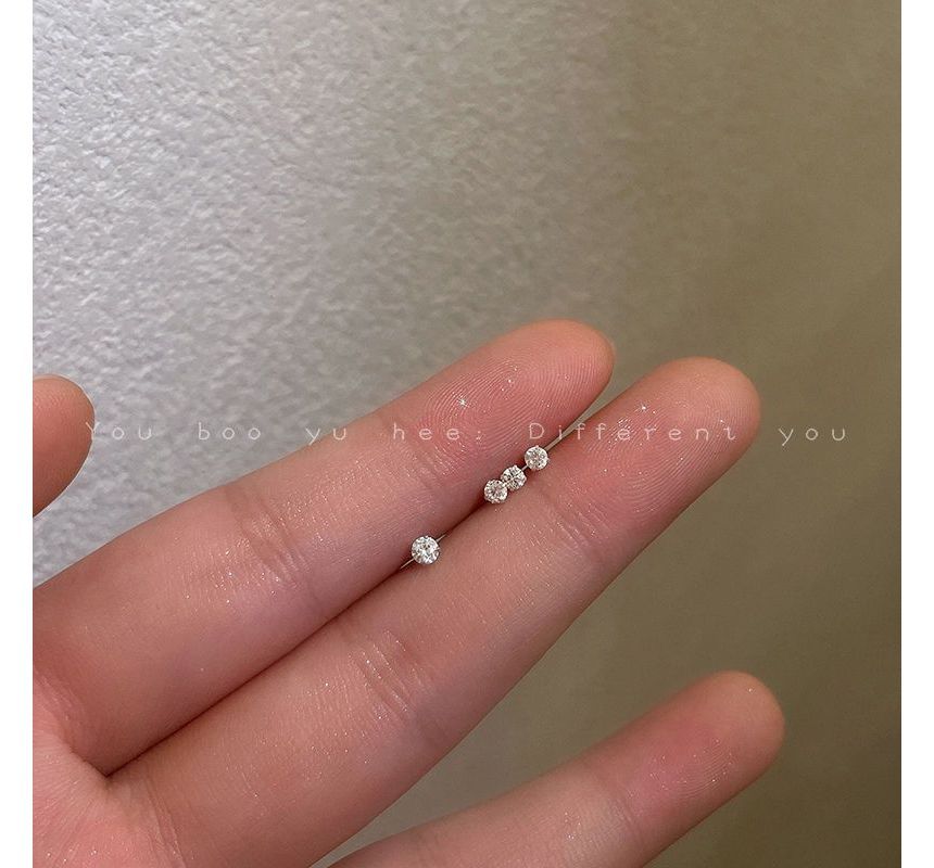 Earring 2 Set: Rhinestone Pair Stud Alloy