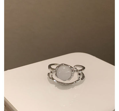 Cross Set Moonstone Open Faux / Ring