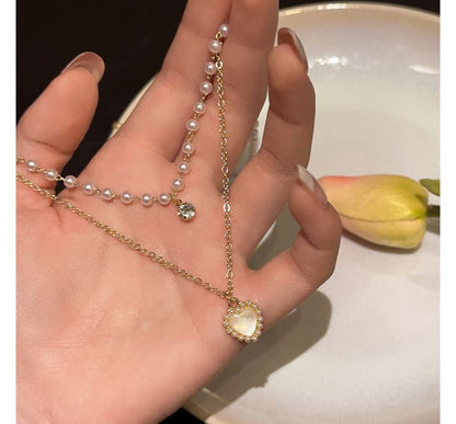 Pearl Faux Necklace Layered