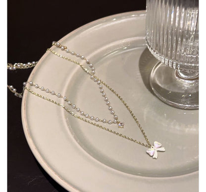 Pearl Faux Necklace Layered