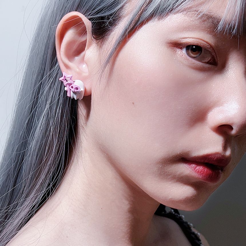 Halloween ) Stud ( Ghost Sterling Various Earring Designs Silver