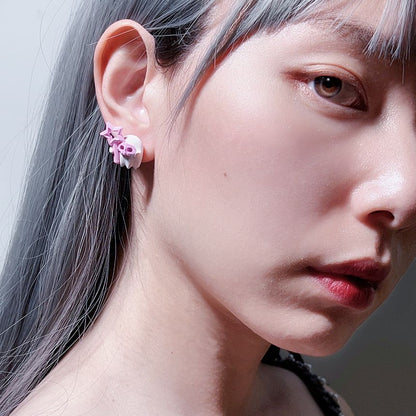 Halloween ) Stud ( Ghost Sterling Various Earring Designs Silver