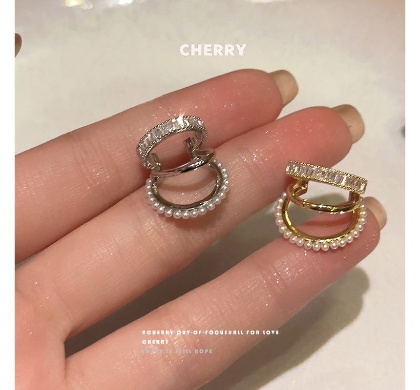 Rhinestone Ear Cuff Layered