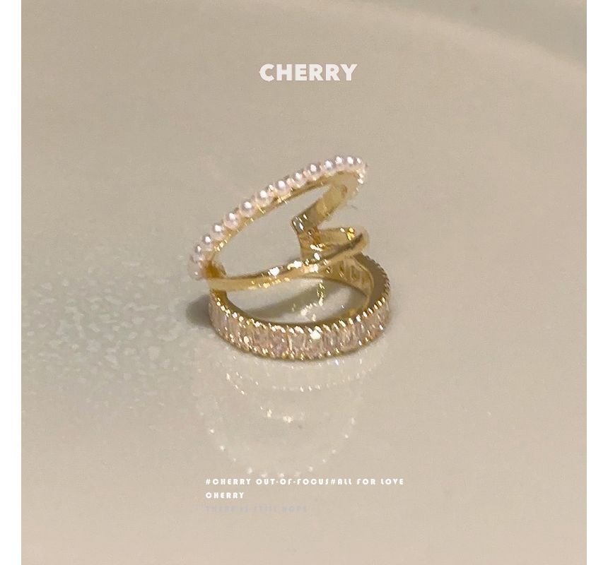 Rhinestone Ear Cuff Layered