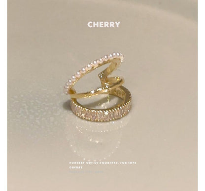 Rhinestone Ear Cuff Layered