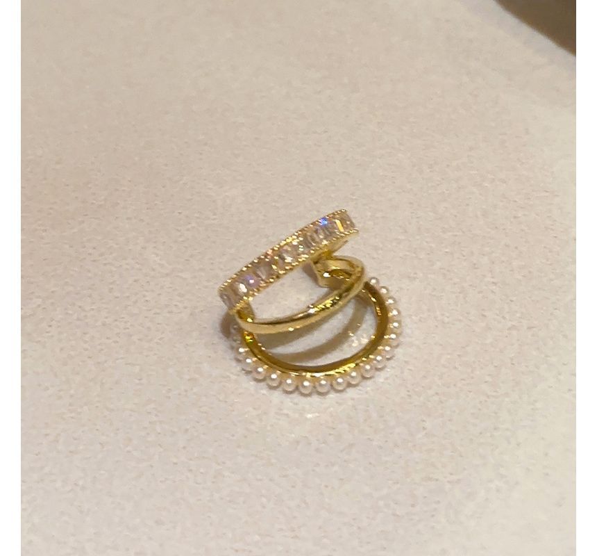 Rhinestone Ear Cuff Layered