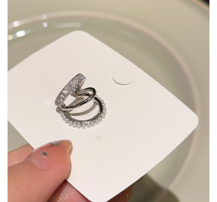 Rhinestone Ear Cuff Layered