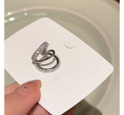 Rhinestone Ear Cuff Layered