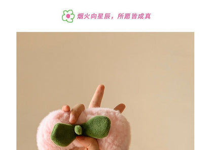 Chenille Peach / Hair Wrist Tie Band Headband