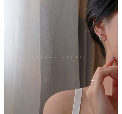 Earring Sterling Thorn Silver Hoop