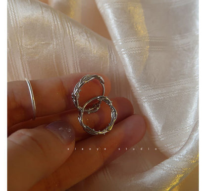 Earring Sterling Thorn Silver Hoop