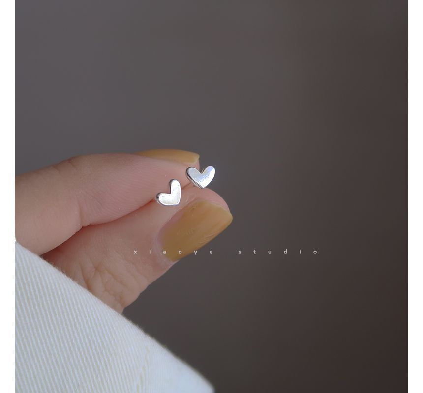 Stud Earring Silver Heart