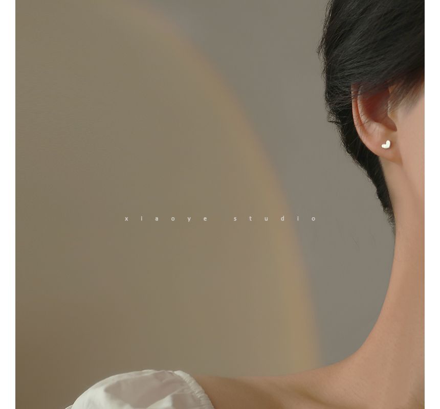 Stud Earring Silver Heart