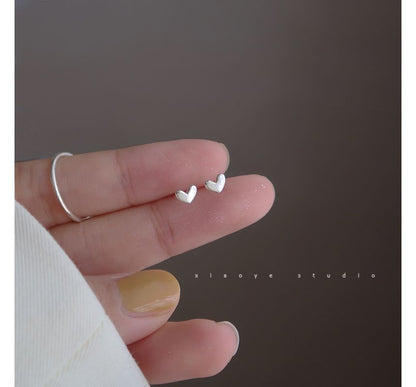 Stud Earring Silver Heart
