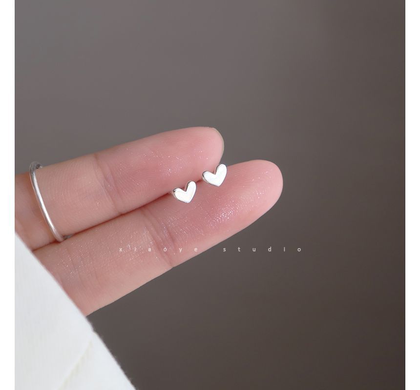 Stud Earring Silver Heart