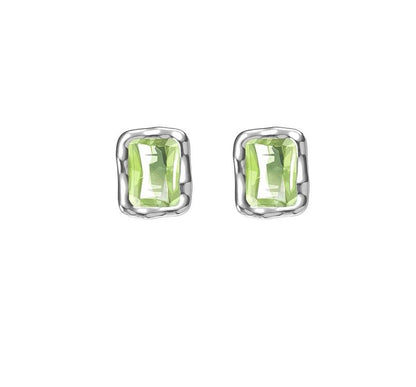 Rectangle Sterling Earring Stud Silver