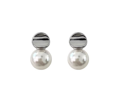 Earring Sterling Pearl Silver Faux Drop