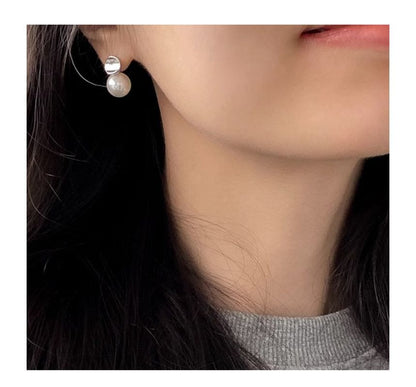 Earring Sterling Pearl Silver Faux Drop