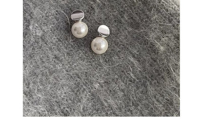 Earring Sterling Pearl Silver Faux Drop