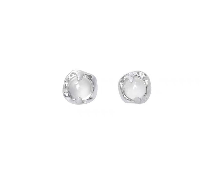 Earring Agate Stud Alloy