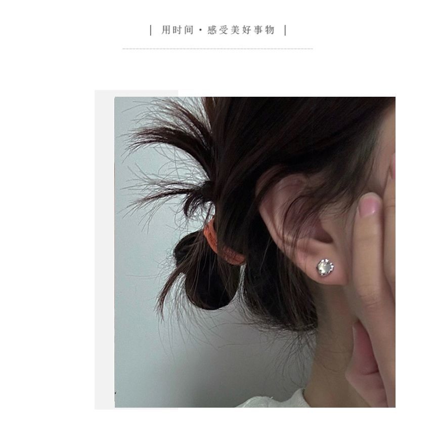 Earring Agate Stud Alloy