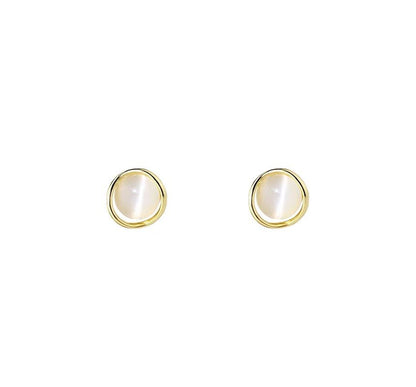 Stone Earring Cat Alloy Stud Faux Eye