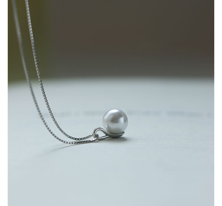 Faux Necklace Pendant Pearl Alloy