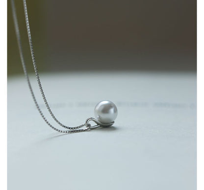 Faux Necklace Pendant Pearl Alloy