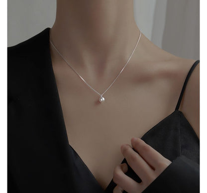 Faux Necklace Pendant Pearl Alloy