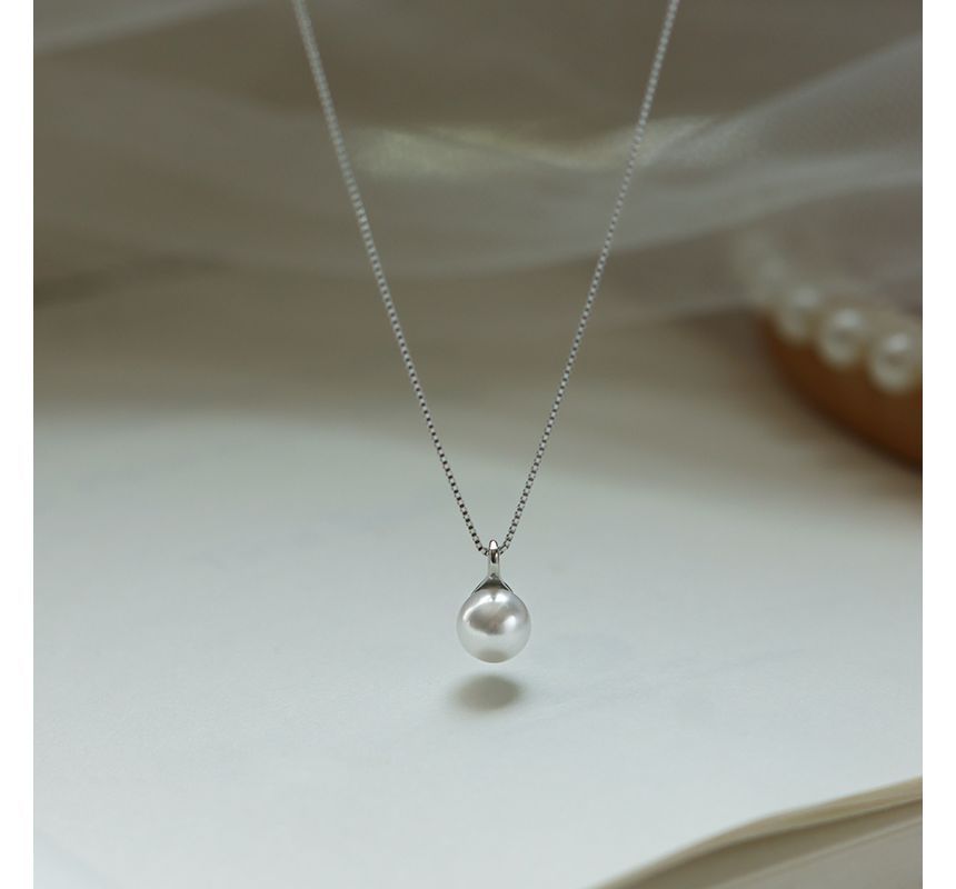 Faux Necklace Pendant Pearl Alloy