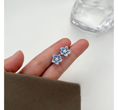 Stud Earring Floral Acrylic Alloy
