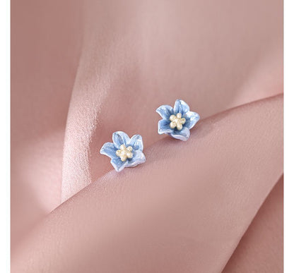 Stud Earring Floral Acrylic Alloy